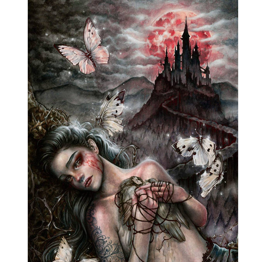 Horror Girl - Full Round Drill Diamond Painting 40*50CM