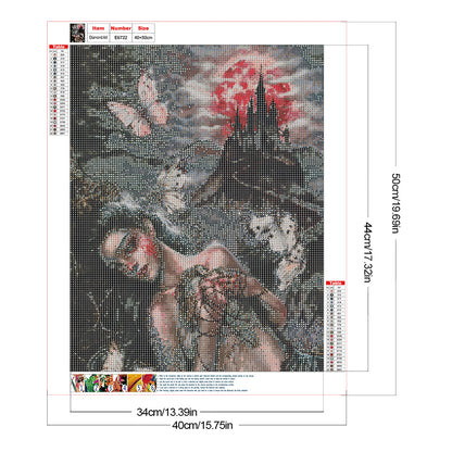 Horror Girl - Full Round Drill Diamond Painting 40*50CM