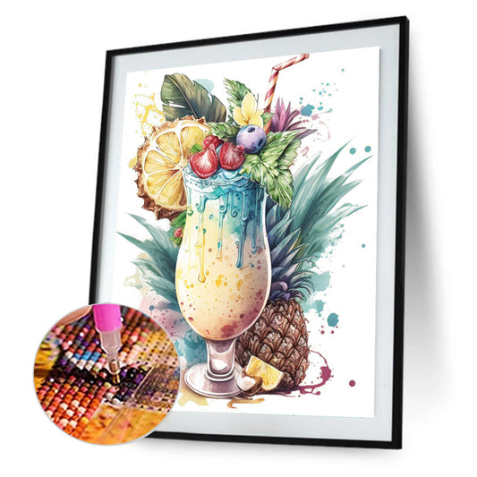 Pineapple Drink - Full Round Drill Diamond Painting 40*50CM