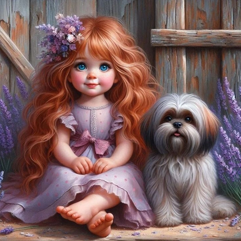 Cute Little Girl - Full Round Drill Diamond Painting 40*40CM