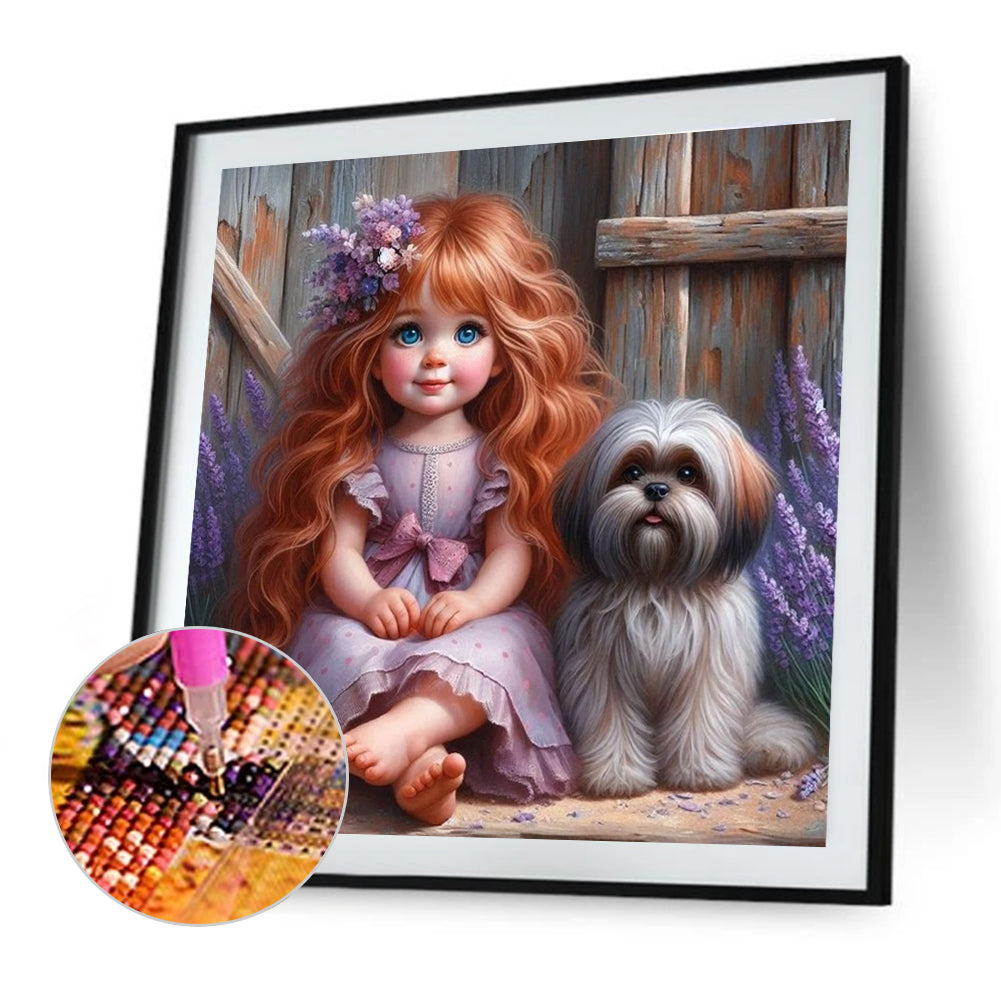 Cute Little Girl - Full Round Drill Diamond Painting 40*40CM