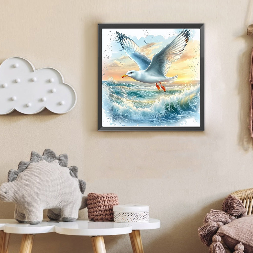 Seagull On The Beach - Full Round Drill Diamond Painting 30*30CM
