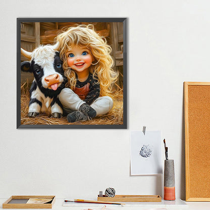 Cute Little Girl - Full Round Drill Diamond Painting 40*40CM
