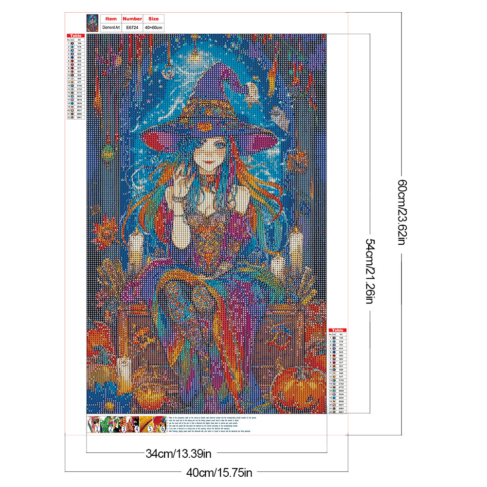 Magic Witch - Full Round Drill Diamond Painting 40*60CM