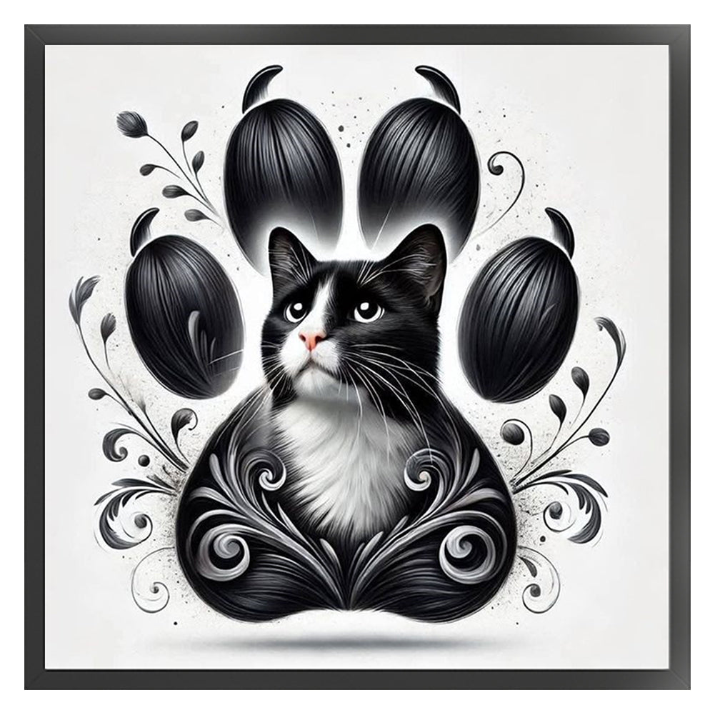 Cat Paw Silhouette - 11CT Stamped Cross Stitch 40*40CM