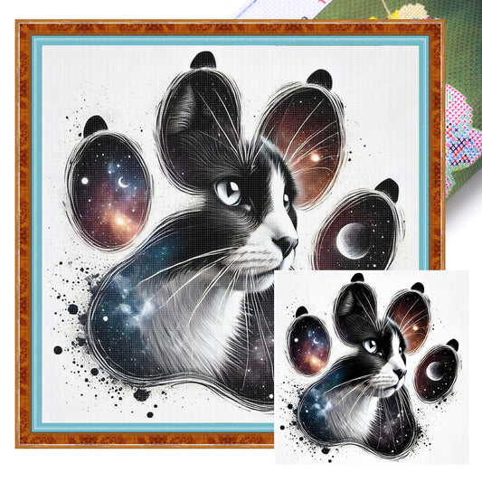 Cat Paw Silhouette - 11CT Stamped Cross Stitch 40*40CM