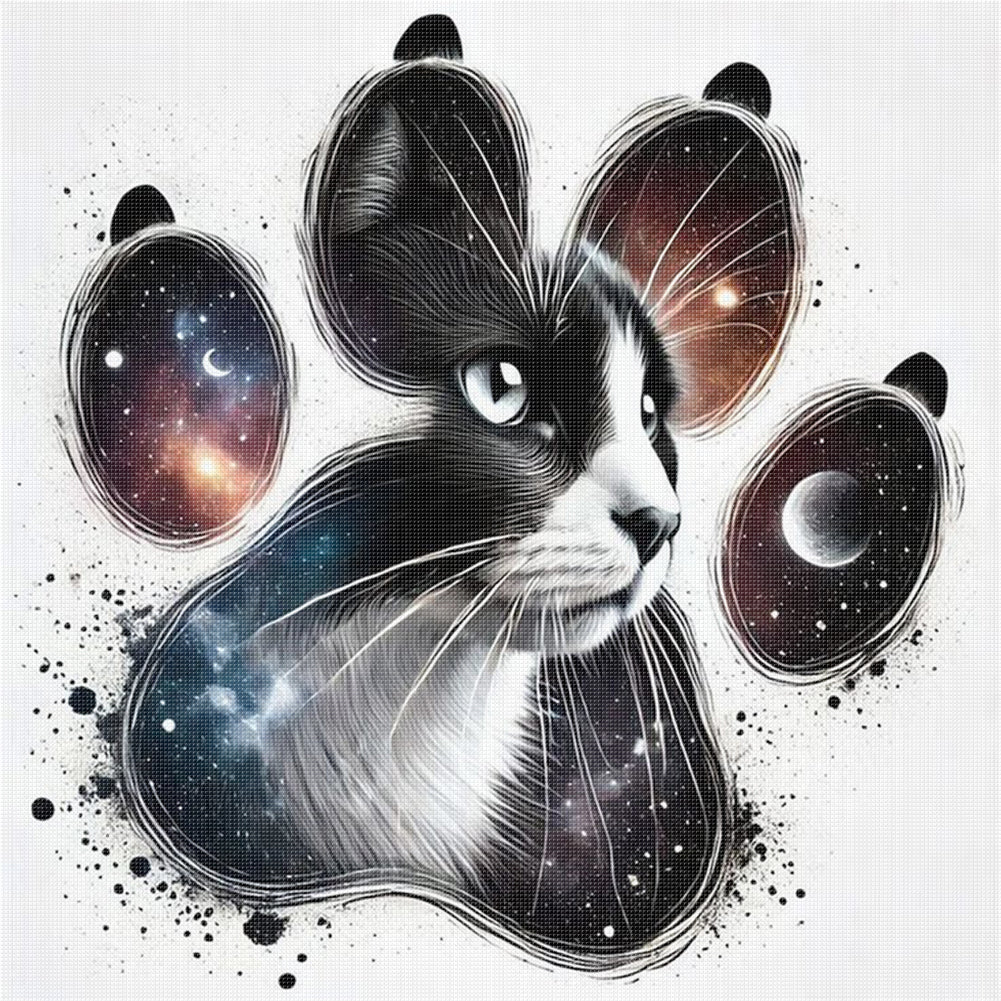 Cat Paw Silhouette - 11CT Stamped Cross Stitch 40*40CM