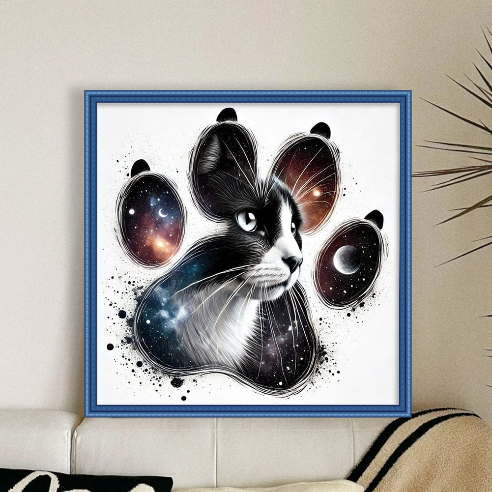 Cat Paw Silhouette - 11CT Stamped Cross Stitch 40*40CM