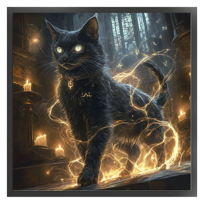 Magic Black Cat - 11CT Stamped Cross Stitch 40*40CM