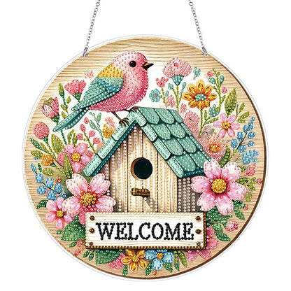 Acrylic 2D Flat DIY Hanging Diamond Art Kits Special Shape Wall Door Decoration
