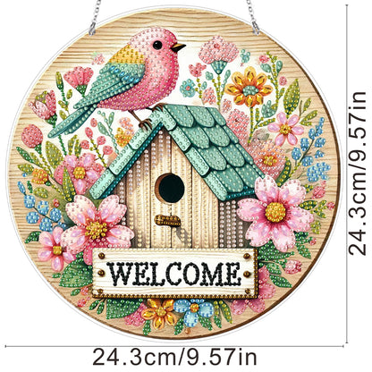 Acrylic 2D Flat DIY Hanging Diamond Art Kits Special Shape Wall Door Decoration