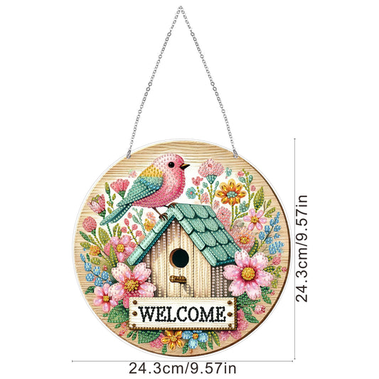 Acrylic 2D Flat DIY Hanging Diamond Art Kits Special Shape Wall Door Decoration