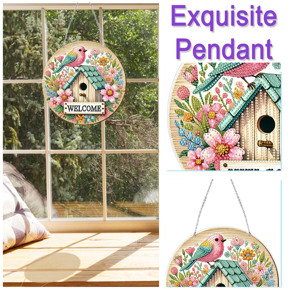 Acrylic 2D Flat DIY Hanging Diamond Art Kits Special Shape Wall Door Decoration