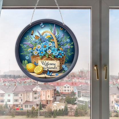 Acrylic 2D Flat DIY Hanging Diamond Art Kits Special Shape Wall Door Decoration