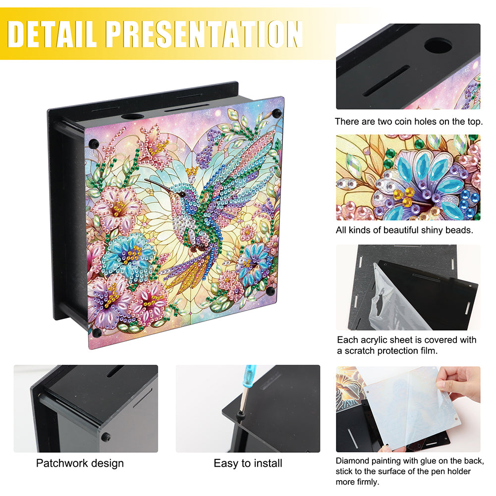 Hummingbird Diamond Painting Change Holder Case Decors for Adults Beginners