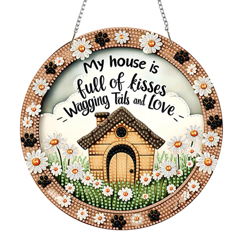 Acrylic 2D Flat DIY Hanging Diamond Art Kits Special Shape Wall Door Decoration