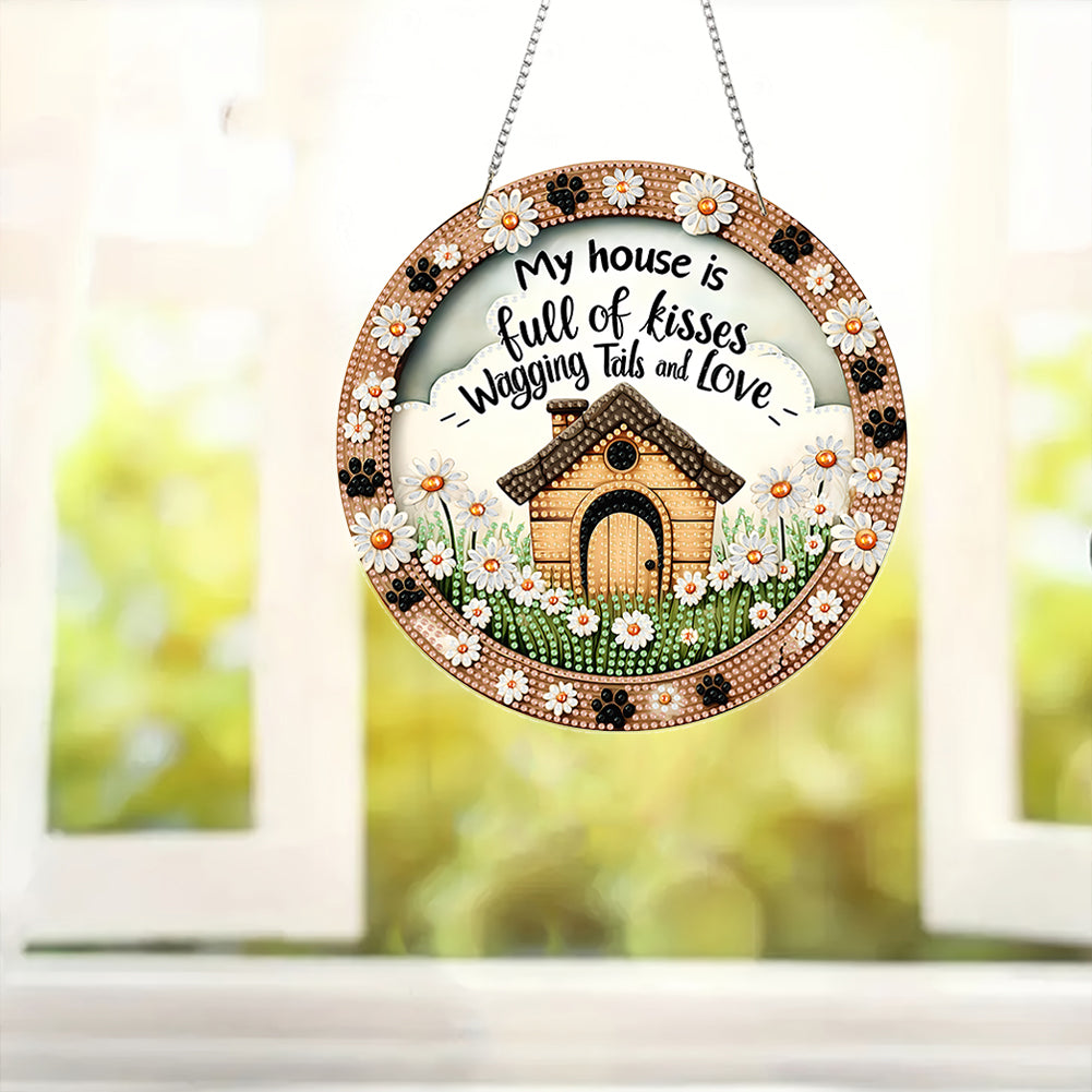 Acrylic 2D Flat DIY Hanging Diamond Art Kits Special Shape Wall Door Decoration