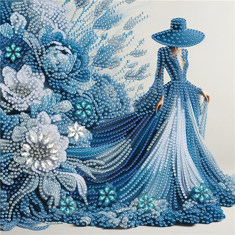 Elegant Lady With Top Hat - Special Shaped Drill Diamond Painting 30*30CM