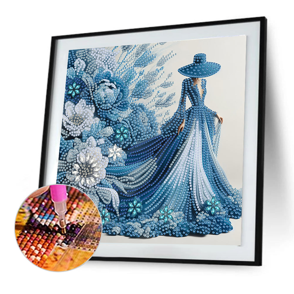 Elegant Lady With Top Hat - Special Shaped Drill Diamond Painting 30*30CM