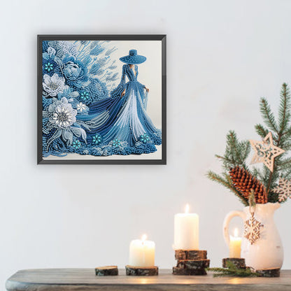 Elegant Lady With Top Hat - Special Shaped Drill Diamond Painting 30*30CM