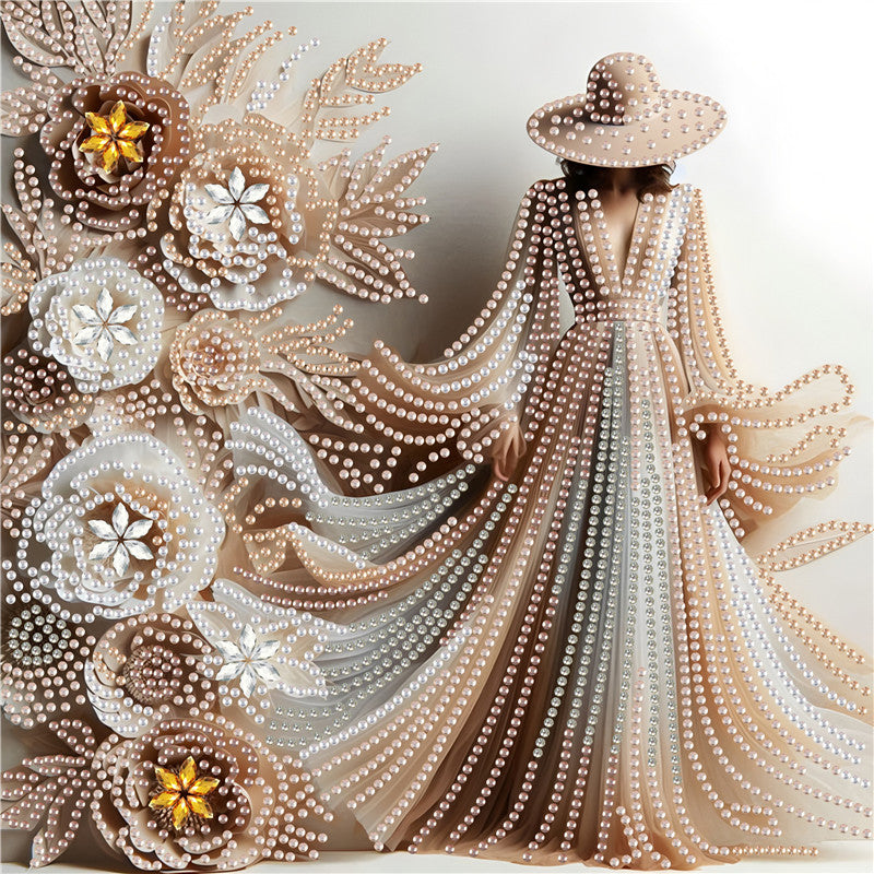 Elegant Lady With Top Hat - Special Shaped Drill Diamond Painting 30*30CM