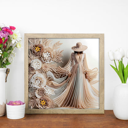 Elegant Lady With Top Hat - Special Shaped Drill Diamond Painting 30*30CM