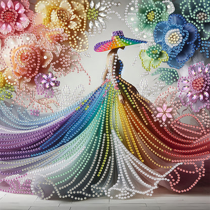 Elegant Lady With Top Hat - Special Shaped Drill Diamond Painting 30*30CM