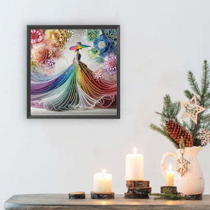 Elegant Lady With Top Hat - Special Shaped Drill Diamond Painting 30*30CM