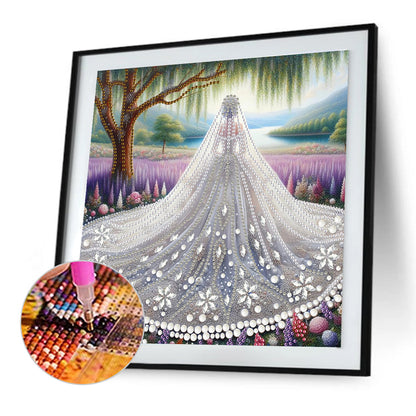 Girl In Wedding Dress - Special Shaped Drill Diamond Painting 30*30CM