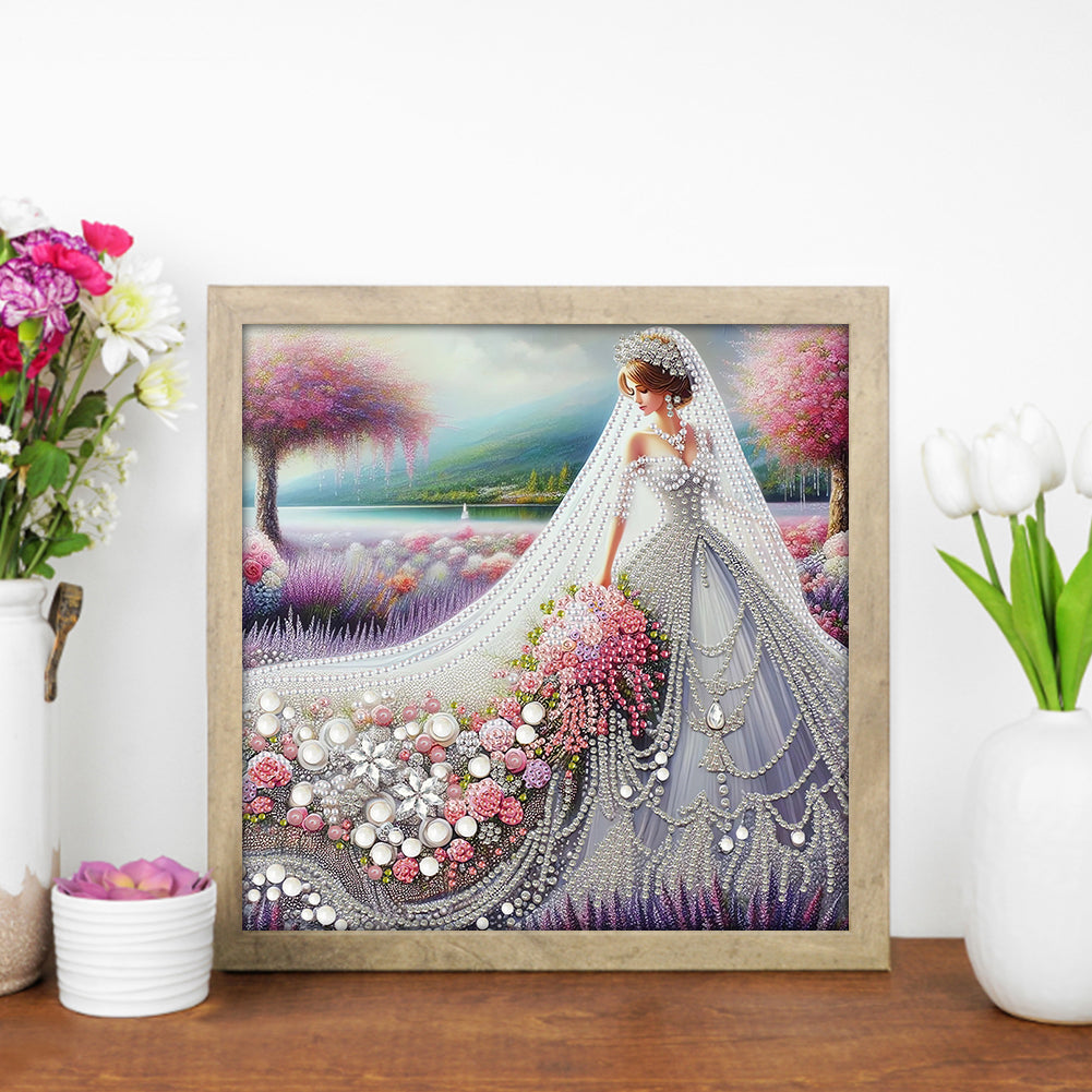 Girl In Wedding Dress - Special Shaped Drill Diamond Painting 30*30CM