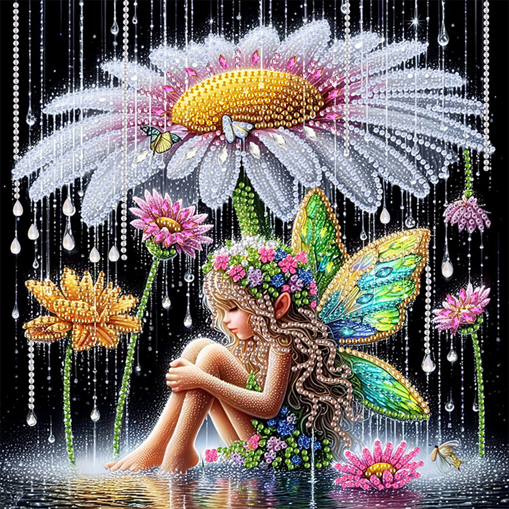 Daisy Elf Girl - Special Shaped Drill Diamond Painting 30*30CM