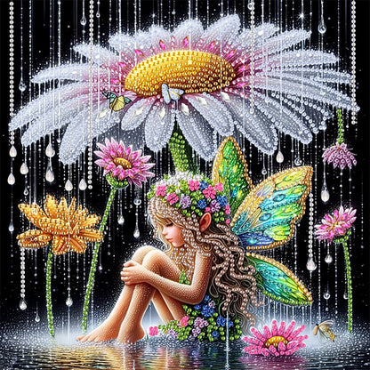 Daisy Elf Girl - Special Shaped Drill Diamond Painting 30*30CM