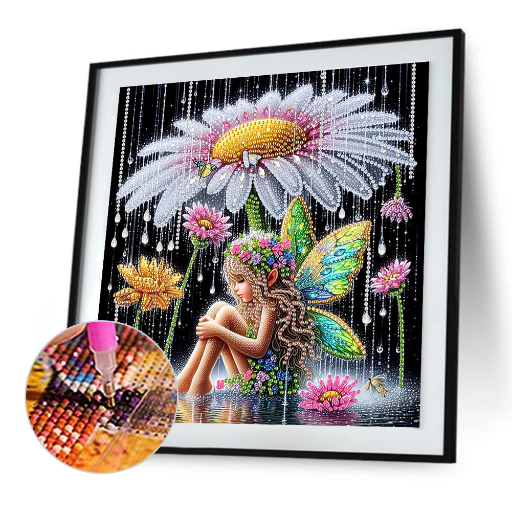 Daisy Elf Girl - Special Shaped Drill Diamond Painting 30*30CM