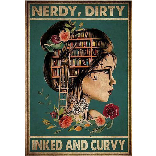 Vintage Poster-Silhouette Girl - 11CT Stamped Cross Stitch 40*60CM