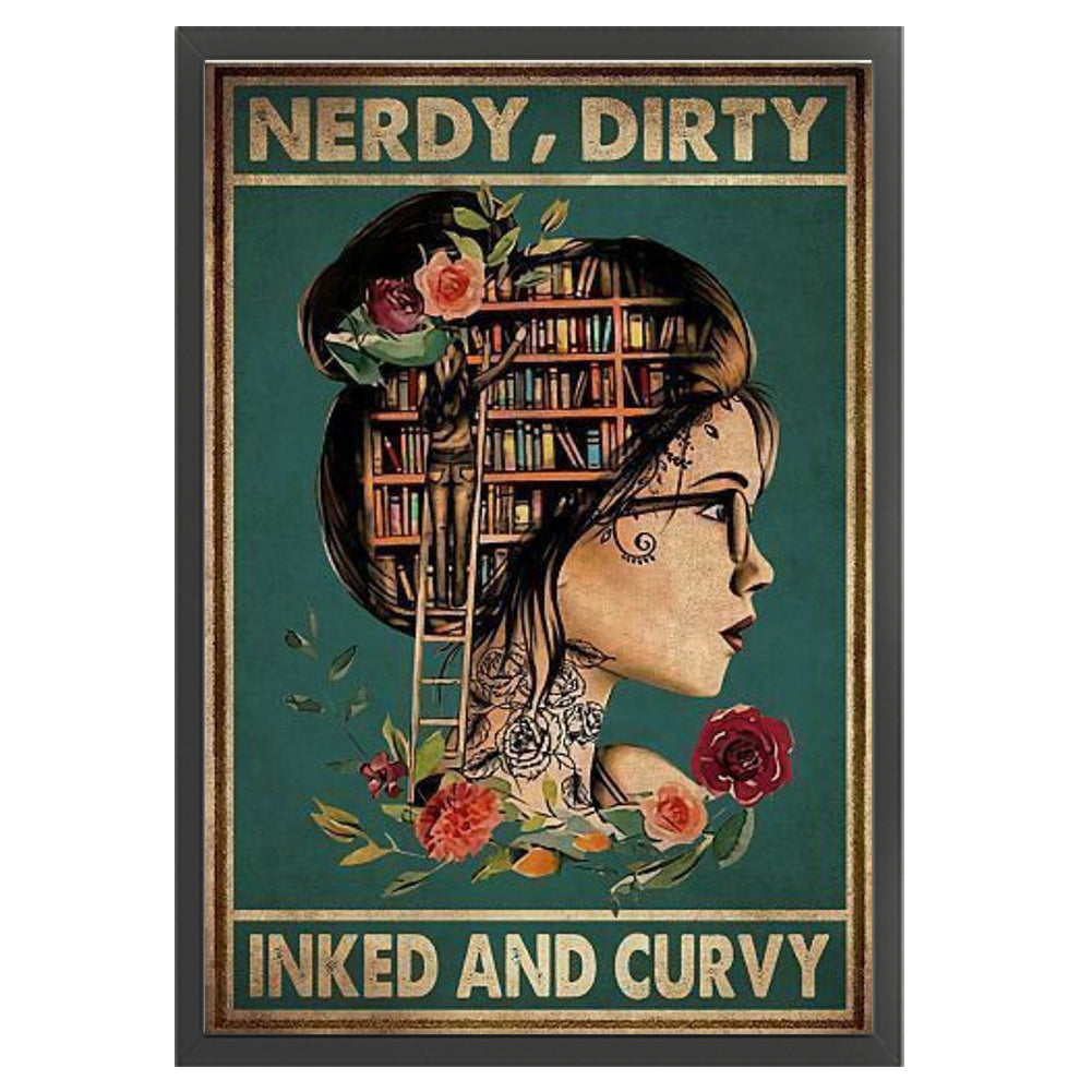 Vintage Poster-Silhouette Girl - 11CT Stamped Cross Stitch 40*60CM