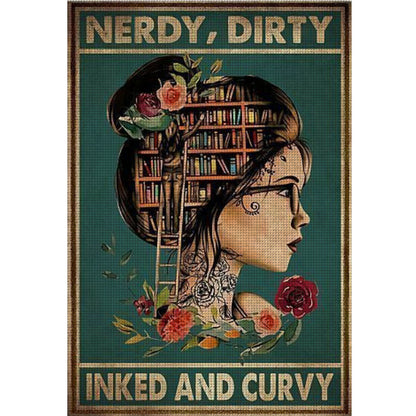 Vintage Poster-Silhouette Girl - 11CT Stamped Cross Stitch 40*60CM