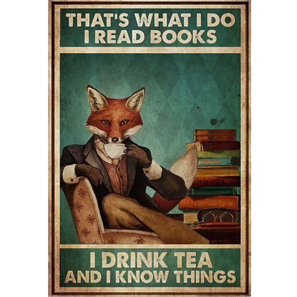 Vintage Poster-Fox Gentleman - 11CT Stamped Cross Stitch 40*60CM