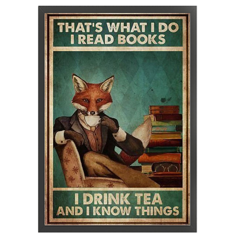 Vintage Poster-Fox Gentleman - 11CT Stamped Cross Stitch 40*60CM