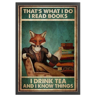 Vintage Poster-Fox Gentleman - 11CT Stamped Cross Stitch 40*60CM