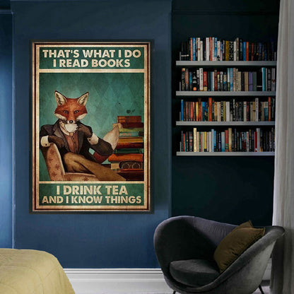 Vintage Poster-Fox Gentleman - 11CT Stamped Cross Stitch 40*60CM