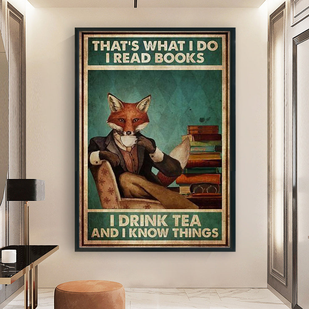 Vintage Poster-Fox Gentleman - 11CT Stamped Cross Stitch 40*60CM