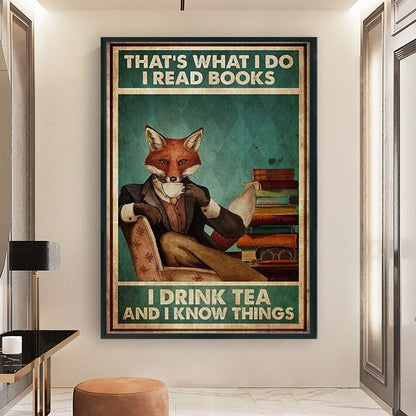 Vintage Poster-Fox Gentleman - 11CT Stamped Cross Stitch 40*60CM