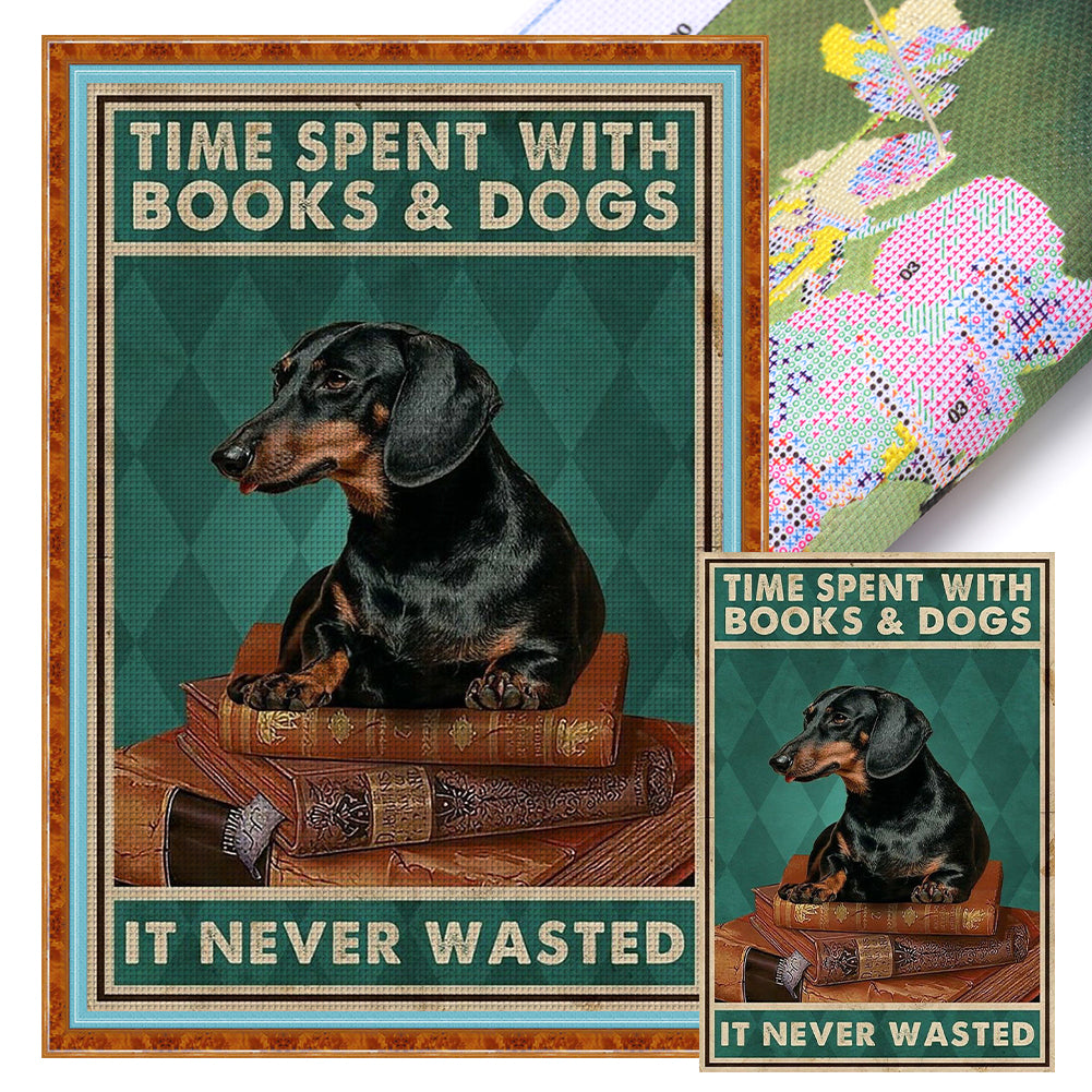 Vintage Poster-Dachshund - 11CT Stamped Cross Stitch 40*60CM