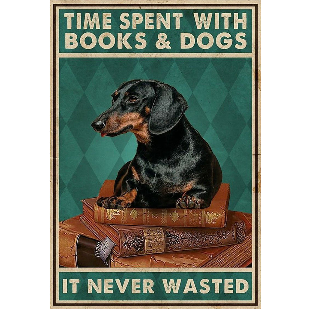 Vintage Poster-Dachshund - 11CT Stamped Cross Stitch 40*60CM