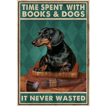 Vintage Poster-Dachshund - 11CT Stamped Cross Stitch 40*60CM