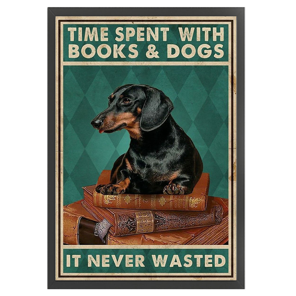 Vintage Poster-Dachshund - 11CT Stamped Cross Stitch 40*60CM