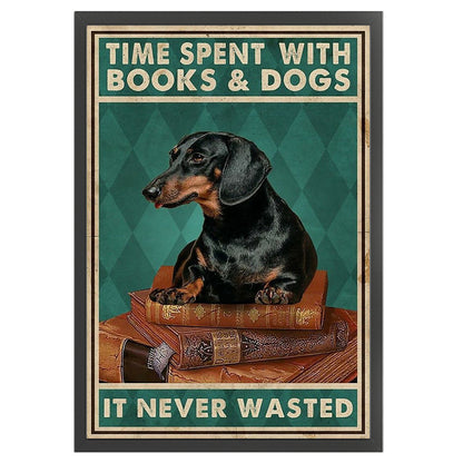 Vintage Poster-Dachshund - 11CT Stamped Cross Stitch 40*60CM