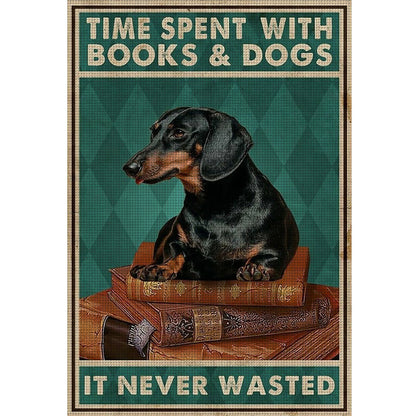Vintage Poster-Dachshund - 11CT Stamped Cross Stitch 40*60CM