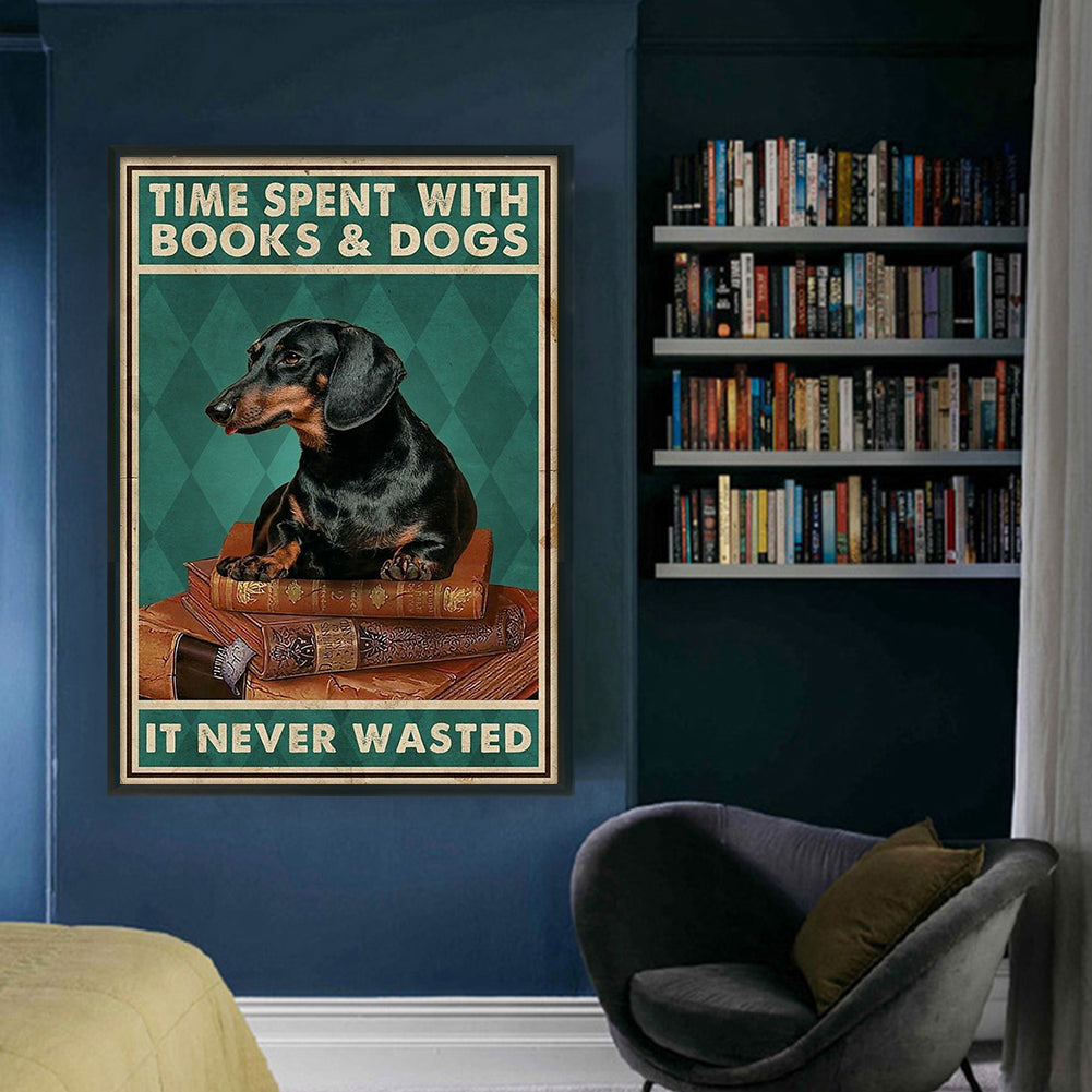 Vintage Poster-Dachshund - 11CT Stamped Cross Stitch 40*60CM