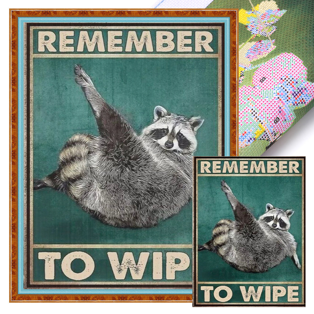 Vintage Poster-Raccoon - 11CT Stamped Cross Stitch 40*60CM